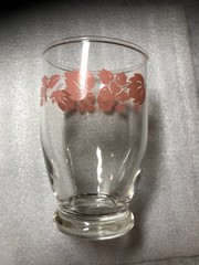 1 ~Vintage Pink Gooseberry Juice Glass 3.5″ MCM Retro RARE Coquette Fairycore