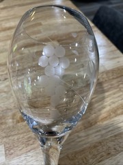 Vintage Cut/ Etched Crystal Grapevine Wine Glass Replacement Piece8 Inches Tall