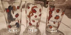 VINTAGE SET OF 3 WINNIE THE POOH ANCHOR HOCKING GLASSES 1970s 9OZ 4.5″ x 2.5″