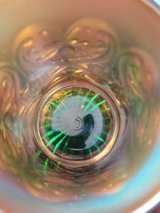 Pretty Green Northwood Carnival Glass Wishbone Pattern Tumbler