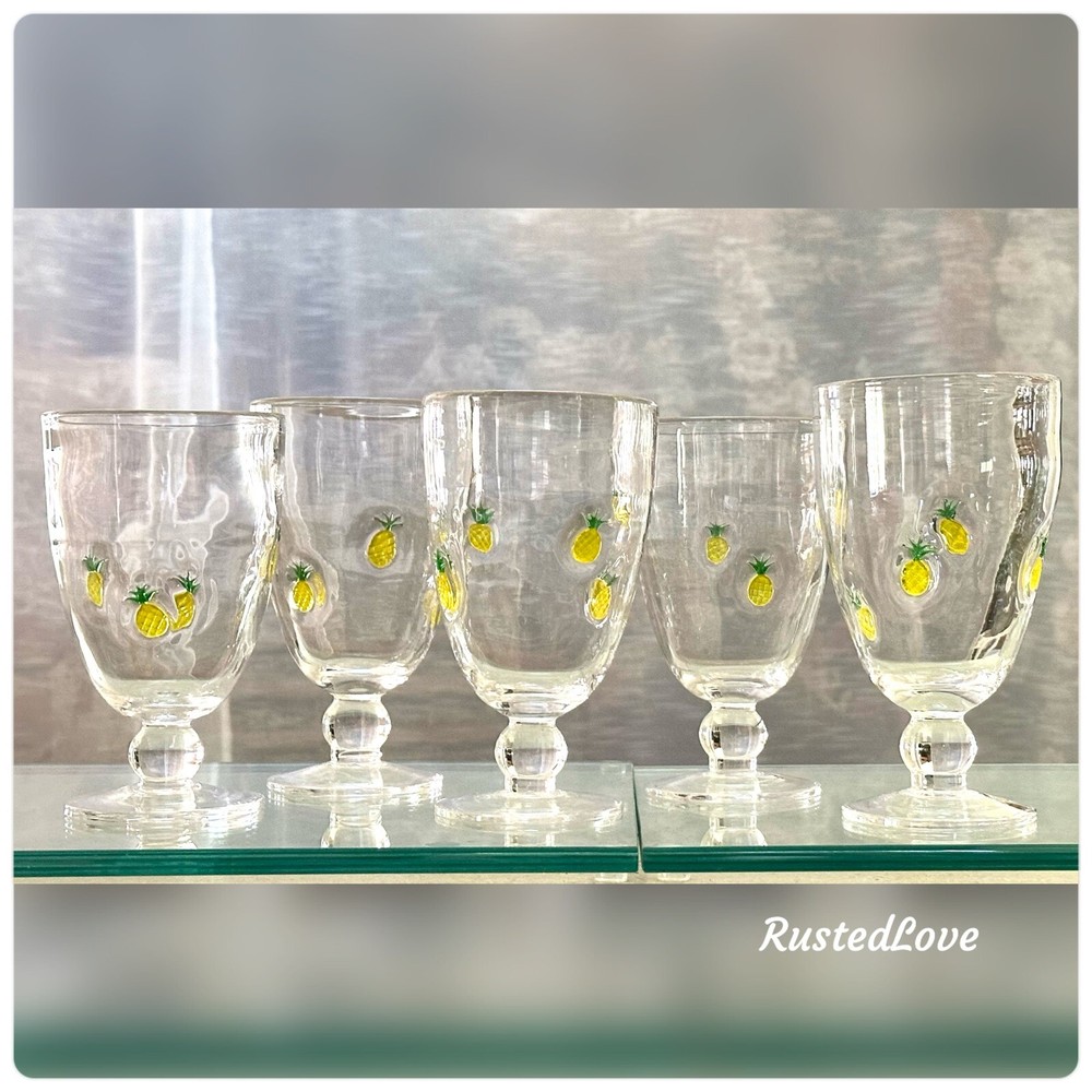 Pineapple Welcome Glasses by Artland Hand Crafted Water / Ice Tea Glasses – 5 *