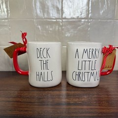 Rae Dunn Christmas Mug Set of 2 – Deck the Halls & Merry Little Xmas