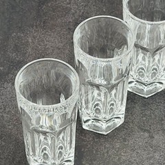 6 Vintage Crystal Shot Glasses Paneled Design 3.25″ Tall Weighted Bottom