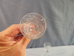 Pair Set of 2 Libbey Clear Glass Rock Sharpe Cordials Small Wine Goblets