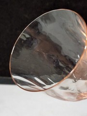 Central Glass Works 1426 Pink Twisted Stem Diamond Optic 7 1/4″ WATER GLASS