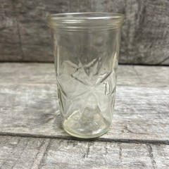 Vintage Clear Glass Jelly Jar Starburst Pattern Small Juice Glass Tumbler
