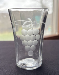Vintage Standard Glass Clear Panel Optic Cut #6 Grapes Shot Glass VGUC