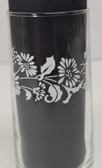 1 Replacement Vintage Corelle Colonial Mist Clear Glass Tumbler 16oz White Daisy