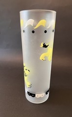 Vintage Libbey Carousel Merry-Go-Round Lion Tom Collins Frosted Glass