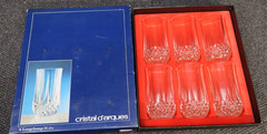Vintage Cristal D’Arques Durand 6 Crystal Cups Tumblers Longchamp Highball 36 cl
