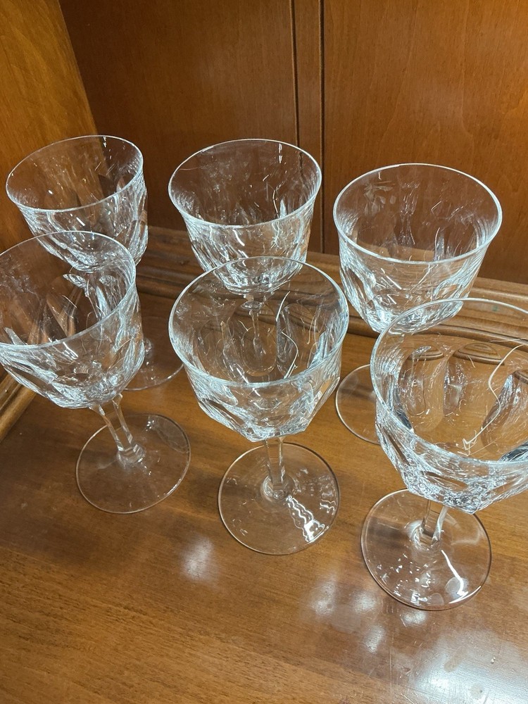 Vintage Crystal Sherry Glasses, Hall Marked, Set Of 6