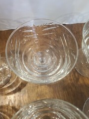 Vintage 1940s Etched Rock Sharpe Dessert Sherbet Glasses Star Bottom Set of 6