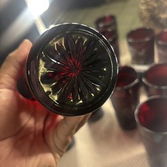 6 Vintage Cristal D’Arques Durand Ruby Red Glass Tumblers France 14 Oz. Glasses