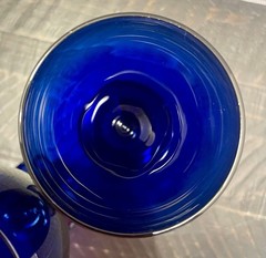 Vintage New Libbey Fun-Damentals Cobalt Dynasty Iced Tea Glasses Goblets Set 4