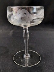 (Set of 4) Glastonbury Lotus 1500-17 Gray Cut, 5.5″ Sherbet/Champagne Glasses