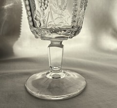 EAPG Goblet. Pattern Beaded Grape, California State by Bryce, Ripley. US Glass
