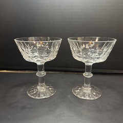 Royal Brierley Crystal Ascot Champagne Sherbet Glasses Pair