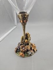 KIRKS FOLLY Angel Baby Remember GOBLET Martini GLASS JEWELED STONES RARE 8″