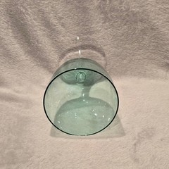 Vintage Uranium Glass Wine Goblet Teal Green Optic Bowl Twisted Clear Stem UV