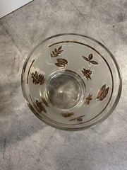 LIBBEY Gold Autumn Leaf Lowball Frosted Glass Replacement MCM 3”dia x 3.25”