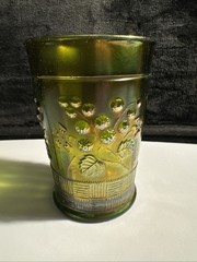 Green Northwood Carnival Glass RASPBERRY Tumbler