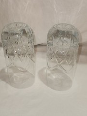 Set of 2 Block Crystal Rainbow Cut Arches Highball Glass Glassware Heavy