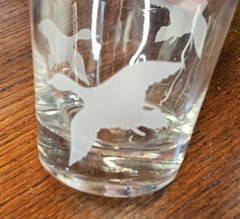 Handsome Set of 4 Etched Frosted Geese Lowball Glasses Federal Glass 4 oz