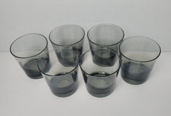 Vintage Libbey Classic Smoke Gray Low Ball Barware Glasses Tumblers Set 6pcs