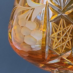 Traube by Nachtmann Topaz Amber Cut To Clear Crystal 8″ Hock Orange Wine Glass