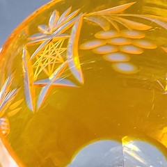 Traube by Nachtmann Topaz Amber Cut To Clear Crystal 8″ Hock Orange Wine Glass