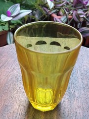 4 Pasabahce PALAKS Jewel Colored 6 oz Juice Glasses Purple Green Orange Yellow
