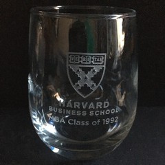 4 Harvard University Business School 1992 Highball Glass Set Etched MBA