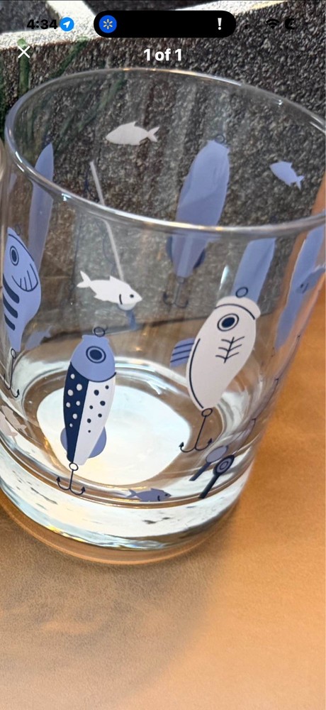 Libbey fish LOW BALL glasses 10oz #8