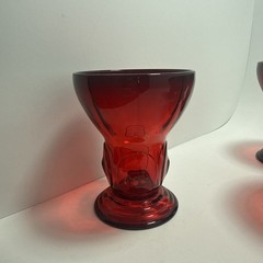 (6) Vintage Moondrops Juice Tumbler Red