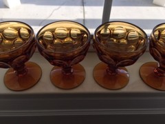 IMPERIAL PROVINCIAL Amber sherbet glasses/goblets (4) EXCELLENT Georgian
