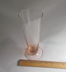 Vintage Pink Depression Glass Footed Parfait Iced Tea Tumbler Fluted Vase 8.5″