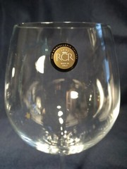 Pair Of Clear Crystal Oversized Wine Glasses Goblets Large 9″ 22 Ounces Stickers