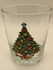 Christmas Old Fashioned / Whiskey Glasses 14 oz Set 4