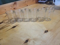 Vintage Set of 7 Clear Drinking Glasses with Star Pattern Tumblers