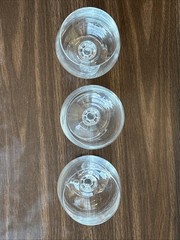 3 Vintage Czech Bohemia Crystal Claudia Clear Ball Stem Wine Glasses 6 1/2″ Tall
