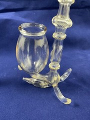 vintage art glass brandy/whiskey pipe pair