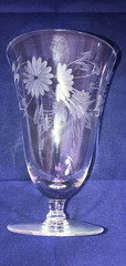 Vintage Etched Goblets Stemmed Iced Tea Wine Footed Floral Fantasy Glass