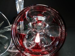Faberge Colored Crystal Goblets 8.5″ H in Blue presentation case NIB