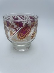 Culver Chantilly Rock Glasses Peony F22K Gold Ornate Mid Century 7oz S/6 C76