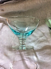 Set of 5 Sherbet Glasses -3 1/2 Inches Tall-Pink,,Yellow, Green, Blue & Purple