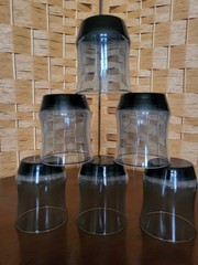 Libbey Apollo Vintage Blue Rock Glasses Set Of 6 In Good Shape 3×2 1/2 Inches