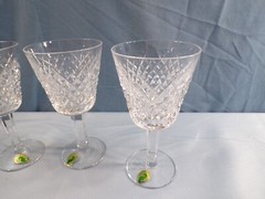 Set of 3 Waterford Crystal Alana Wine Goblets 5 7/8″ Tall
