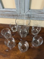 Vintage Princess House ~ Cocktail Martini Set #407 Mixer 6 Glasses & Stirrer