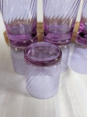 Cristal d’Arques Alexandrite Neodymium Color Changing Swirl Tumbler Set of Seven