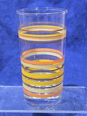 Vintage MCM Striped Drinking Glasses Lot 5 Highball 2 Cocktail Tumblers Retro